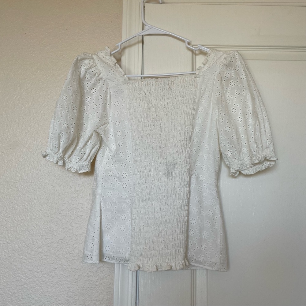 Rachel Parcell Puff Sleeve Eyelet Top - Picture 8 of 9